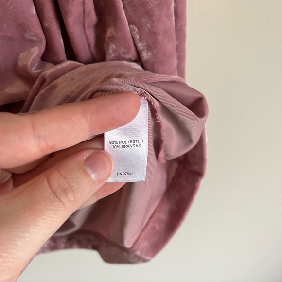 J. Jill Dusty Rose/Pink Crushed Velvet Shirred Back Long Sleeve V-Neck Top XL - Picture 5 of 10